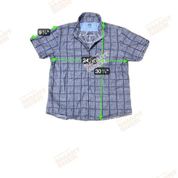 Izod Saltwater Relaxed Classics XXL Mens Plaid Short-Sleeve Button-Up Shirt Blue - Picture 3 of 4
